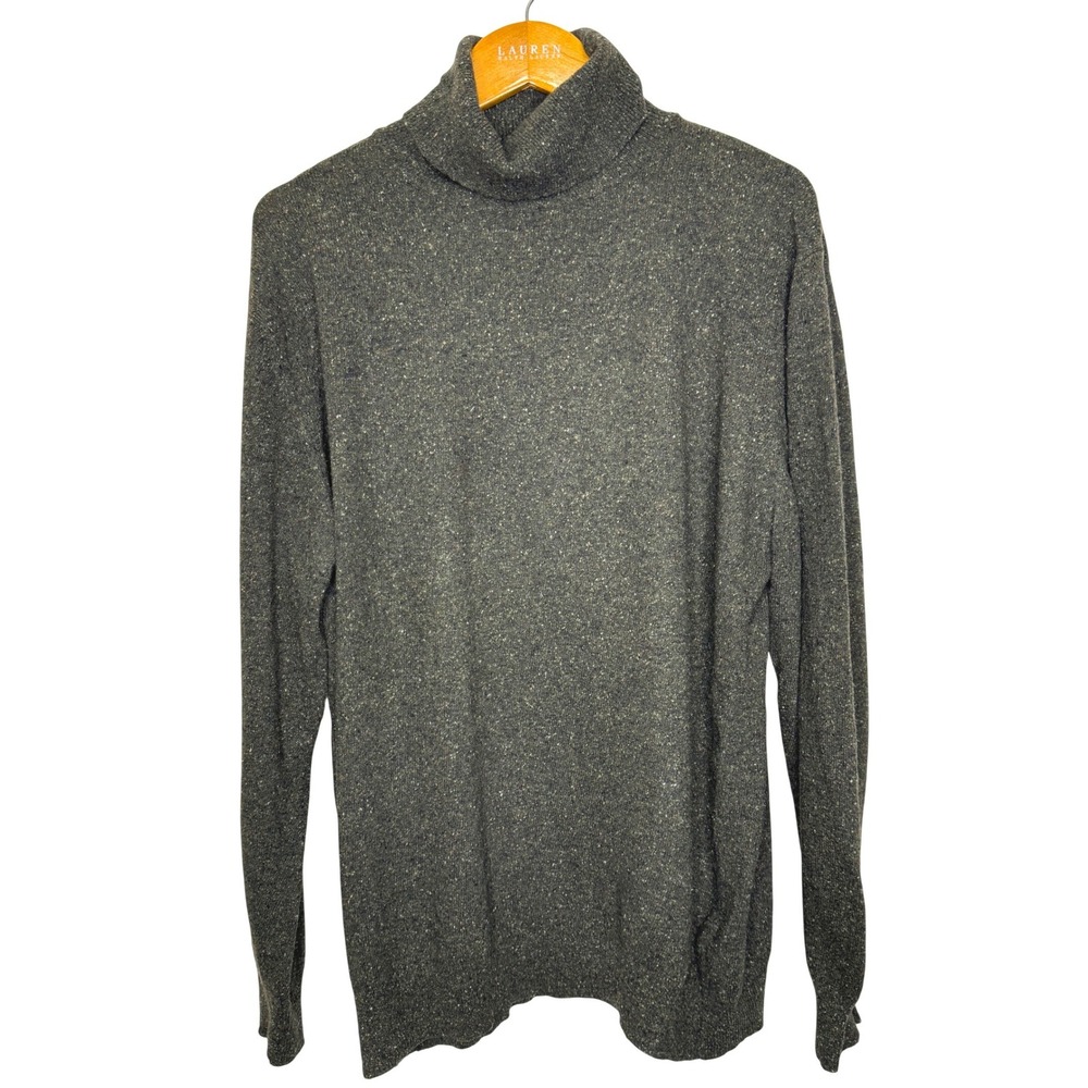 Fiji‎ Wool/Silk Turtleneck Speckled Green Mens Large